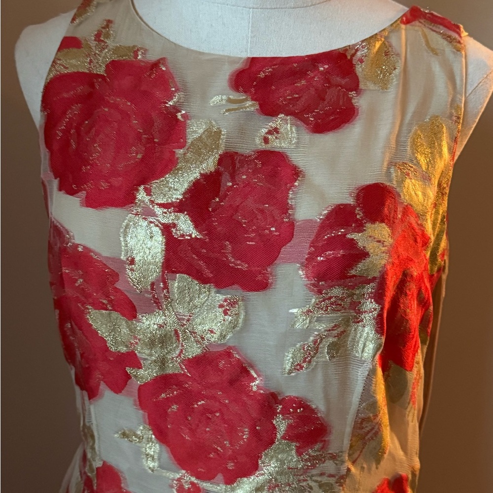 Carolina Herrera Red and Gold Dress Classy